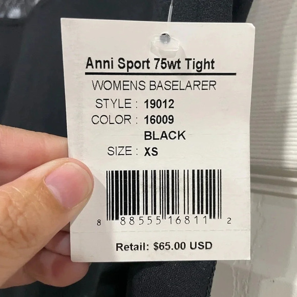 NWT Obermeyer XS Anni Sport Tights XS 75wt Baselayer Black Pattern Leggings - Picture 3 of 8